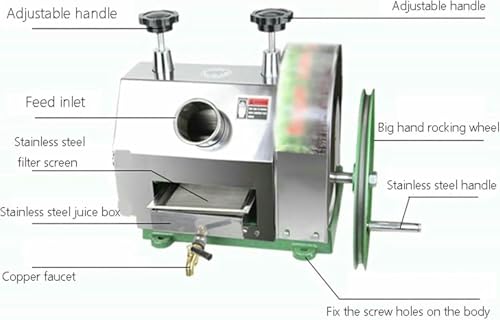 Commercial Sugarcane Juicer Machine – Efficient Sugar Cane Press Extractor with Stainless Steel Rollers & Handwheel for Home and Shops - Image 2