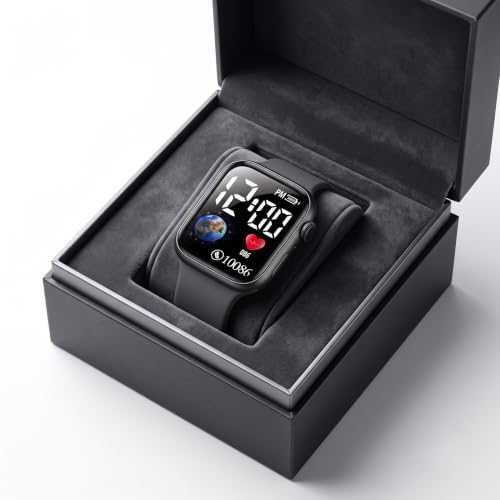 Image of GOLDENIZE FASHION Luminous LED Display Fashionable Children Kids Digital Watches Waterproof Sports Square Electronic Led Watch for Kid, Boy & Baby Girls-Digital Watch for Kids