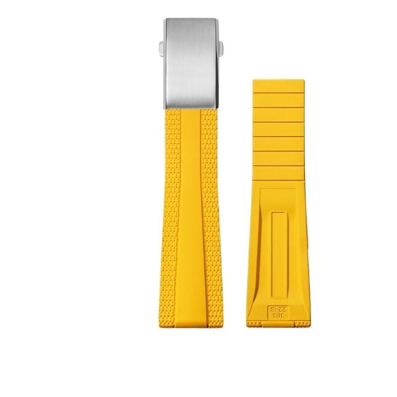 Bracelet montre caoutchouc fluoré pour Breitling Avenger jaune