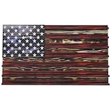 Esthétique unique : le motif étoilé et le drapeau américain en font une pièce remarquable qui apporte une touche patriotique à n'importe quelle pièce. décoration murale en bois représentant un drapeau américain, porte-monnaie militaire