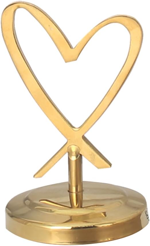NUOBESTY Heart Shaped Metal Memo Holder 2 Pack Gold Clips for Photo Cards Menu Display Wedding Party Home Office Desk Organizer