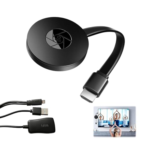 Wireless HDMI Display Adapter 4K 1080P 2.4/5GHz WiFi HDMI Dongle for Mira-cast/DLNA/Air-play for Phone/Tablet/Laptop/to HDTV/Monitor/Projector Compatible with Android/iOS/Windows/Mac