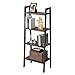 VASAGLE Ladder Shelf, 4-Tier Bookshelf, Storage Rack, Bookcase with Steel Frame, for Living Room, Home Office, Kitchen, Bedroom, Industrial Style, Hickory Brown and Ink Black ULLS44BF