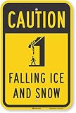 SmartSign "Caution - Falling Ice And Snow" Sign | 12" x 18" 3M High Intensity Grade Reflective Aluminum, Made in USA