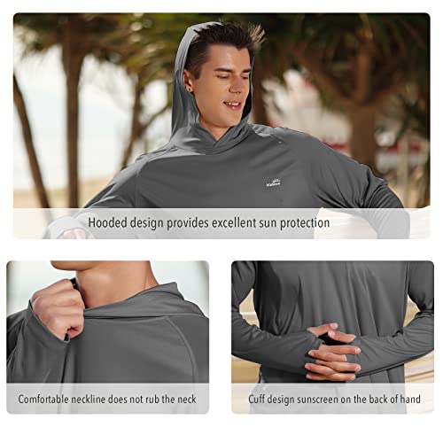 Image of Men's UPF 50+ Long Sleeve Sun Shirts UV Protection Hoodie Rash Guard Hiking Fishing Swim T Shirt