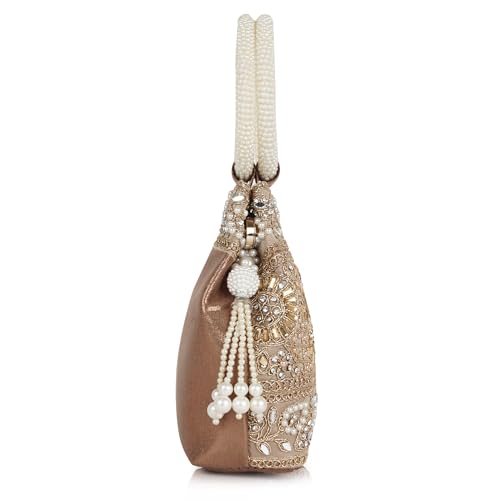 Image of Nevis Stylish Embroidery Unique Design Traditional Wedding Party Handheld Potli Bag For Women