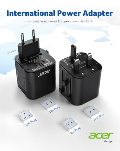 Acer US to Europe Plug Adapter, Universal Travel Adapter, International Power Adapter for - image 7
