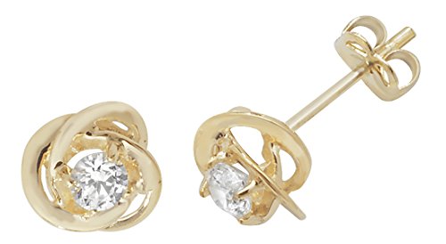 Boucles d'oreilles or 375 femme et zirconium véritable éclat luxe