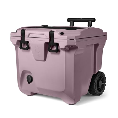 BrüMate BrüTank 35qt Wheeled Hard Cooler with Built-in Drink Dispenser Tank and Tap | Perfect for Beach, Tailgating, Drinks, Camping, Sports Games, Parties and More (Lilac Dusk)