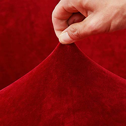 Kwopa Stretch Sofa Cover For L-Shape Sofa,Soft Velvet Plush Couch Cover,Thick Sectional Sofa Slipcover For Living Room-Red. 2 Seat 57-73Inch (1 Pic) #TOP2