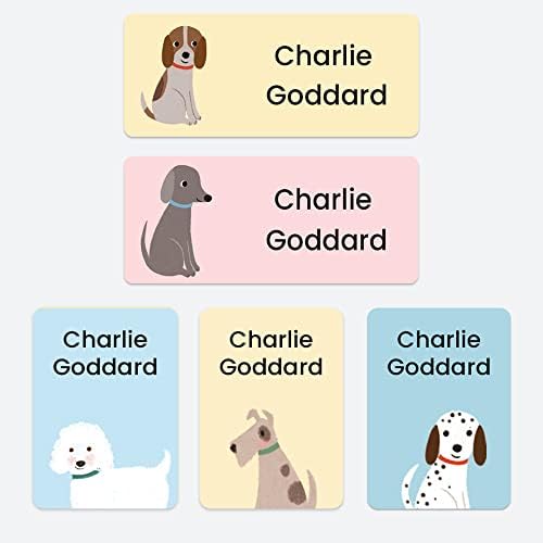 43 x Mixed Pack No Iron Personalised Stick On Waterproof Washable Name Labels Clothes, School Uniform, Equipment, Shoes and More. School, Nursery, Day Care, Hospital - Cute Icons Rainbow Mix