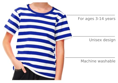 Image of Deerose Kids Striped Shirts Short Sleeve Boy Girls July 4th Patriotic Tee Top 3-14 Years
