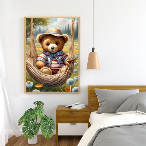 GLXPOG Diamond Painting Kits for Adults Cartoon Bear Diamond Art Cartoon DIY 5D Full Drill Crystal Painting Rhinestone Embroidery Art Crafts Home Wall Decor Gifts 30x40cm - Image 3