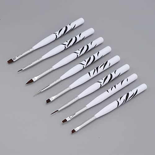 Nagel-Zeichnungs-Pinsel, Professionelles Nylonhaar 8pcs DIY Ergonomischer Griff Nagel-Kunst-Pinsel-Set Hautfreundlich… – Bild 6