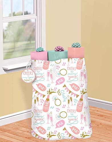 Champagne Wedding Gift Sack (44" x 36") 1 Count - Premium Quality, Vibrant & Unique Design, Perfect For All Your Presents
