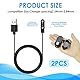 Supecesorio Universal Smartwatch Ladekabel Magnetisch, 2 Stück Smart Watch Ladekabel, Magnetisch Ladegerät Kompatibel Polig Pitch 2,54 mm-2,84 mm, Smartwatch Zubehör, schwarz, 1M