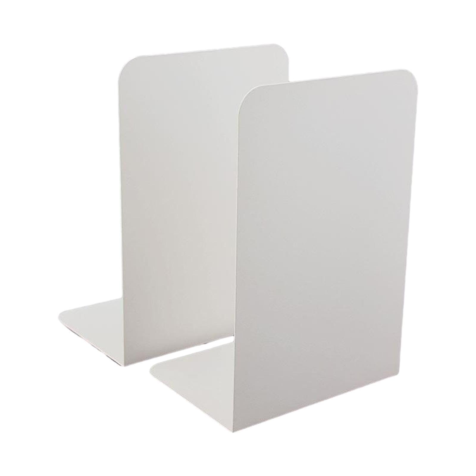 PIXZCSA Functional Desk Organizer With Heavy Duty Bookends To Books Neatly Aligned Enhancing Office Efficiency Decorative Book Stopper For Home Office School Heavy Duty Book, White, 20.3x13.5x10.2cm