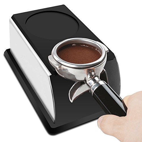 Coffee Temper Stand, DLAND Sturdy Stainless Steel Tamping Stand for Coffee Machine and Coffee Tamper Storage Base with Mat Hand Coffee Tampers Accessories