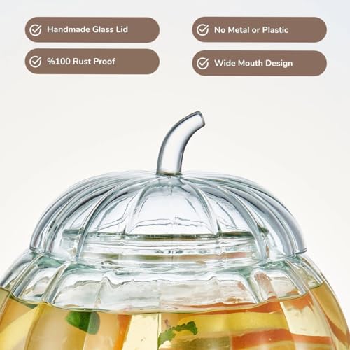 Image of Bellemax 3 LTR Glass Beverage Dispenser with Tap, Drink Dispensers for Beer, Water, Cocktails, Detox Drinks & More Perfect for Parties,Bars,Restaurants,Weddings Decoration,Daily Uses(BX-07)