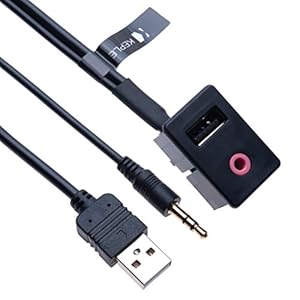 Universele Auto Dashboard mount USB 2.0 AUX Socket + AUX 3.5mm Verlengkabel Panel Lood | Compatibel met VW Volkswagen Mercedes Audi BMW Mazda Honda Ford Toyota Voertuig Radiokabel | 5ft