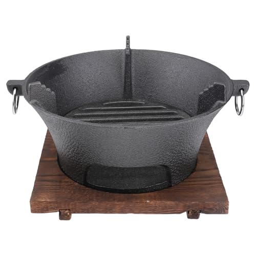Estufa extragrande de hierro fundido de carbón vegetal – Parrilla al aire libre para camping, jardín, barbacoa y hoguera – Material conductor del calor, opciones de color al azar