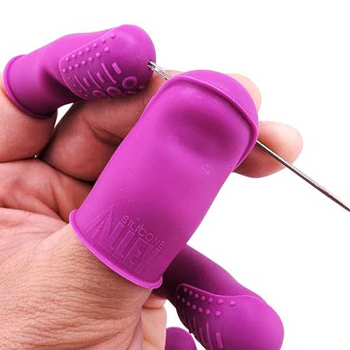 Modern Thimbles | THIK-Grip Series | Small (1) - Medium (1) - Large (1) | Including Flat Head Non-Melting Iron-Over Sewing Pins - 100 Pack - 1.5
