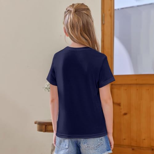 Undershirt for Kids Girls Boys Short Sleeve Crewneck Tees Toddler Casual Solid Cotton Shirt Teens Girls School Clothes4