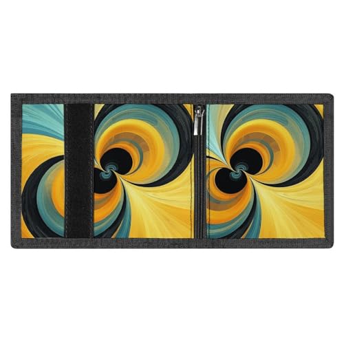 Black Round Shape Trifold Wallet for Men - Money Clip Slim Wallets with Multiple Card Slots Minimalist Small Front Pocket Wallet for Everyday Carry4