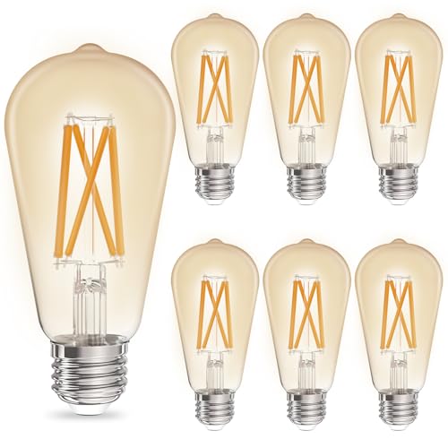 ST19 Filament Amber Glow Vintage Edison Light Bulb Filament Bulb