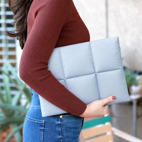 Image of ProElite Puffy Tablet Sleeve Case Upto 13.3 inch for Galaxy Tab S10 Fe+ /S9 FE+ /S7+ /S8 Plus /S9 Plus /S7 FE 12.4 inch, iPad Pro 12.9 inch, MacBook Air /Pro Retina, Microsoft Surface Pro 4 /5 /6 /7 /8 /9, Light Blue