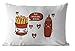 Cojín Personalizado con nombre para Parejas | 50 x 30cm | Incluye relleno | Ketchup | Regalo Original y Divertido | Tres modelos distintos | San Valentín o Aniversarios