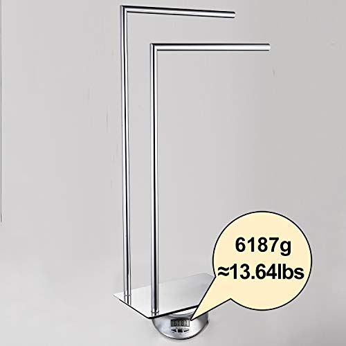 Langpai Freestanding Double Towel Racks Bathroom Accessories Towel Holder Stand On Floor Brass Chrome #TOP2