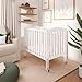 Dream On Me 3-in-1 Portable Folding Stationary Side Mini Baby Crib in White & Mattress, GreenGuard Gold & JPMA, Use as Changer & Playpen, Locking Wheels, 3 Mattress Heights, Extra Firm Mattress