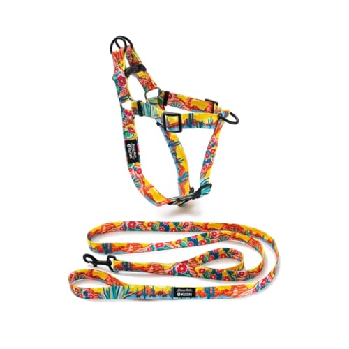 Wolfgang XL Harness and Dual-Handle Leash, PackLeader Print, Dog Bundle Set