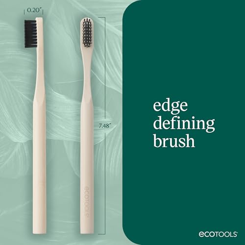 Image of EcoTools Edge Defining Hairbrush, For Precision Styling, Tame Edges, Baby Hair, & Frizz, Dense Synthetic Bristles, Small Brush Head To Style Hairline, Renewable Bamboo, Cruelty-Free, 1 Count