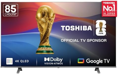 Toshiba 215 cm (85 inches) C450NP Series 4K Ultra HD Smart Google QLED TV 85C450NP (Black)