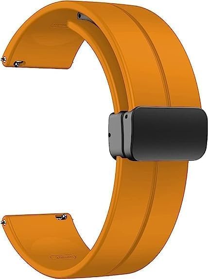 Necesories® Sports Silicon 22mm 20mm 19mm 18mm Magnetic Lock Strap Compatible With Boat/Noise/Fireboltt/Samsung and All Other Smartwatches (unisex) Exludes watch