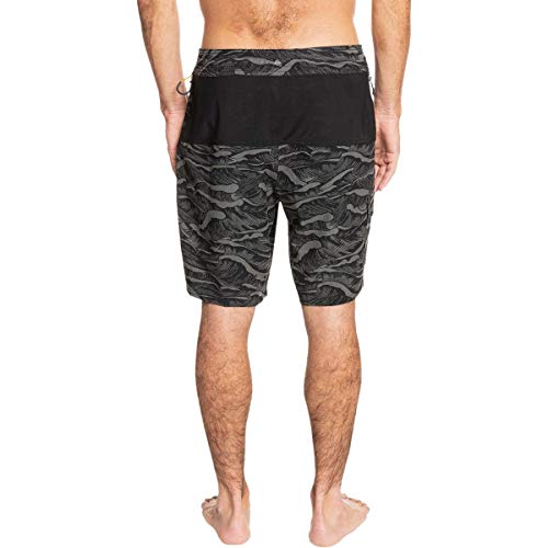 Quiksilver Waterman Men's Standard 19 Boardshort Swim Trunk, Dark Shadow Paddler Print, 31