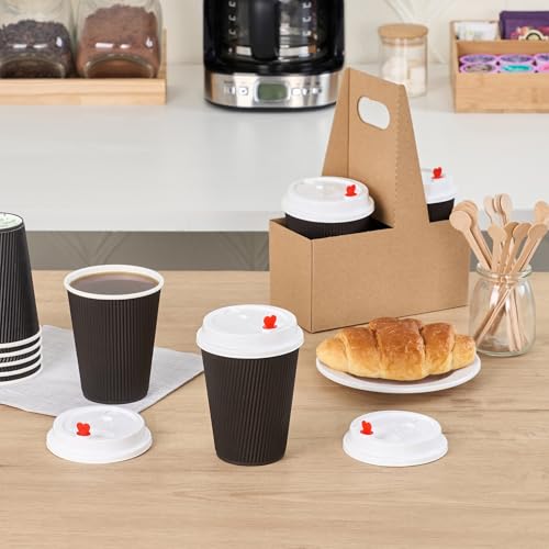 Restaurantware Coffee Cup Lids Only For 8, 12, 16 and 20 oz Cups 500 Pack Of Disposable White Hot Cup Lids Leakproof Plastic Drink Covers Elevated Spout Air Flow Vent For Latte Espresso Beverages by Restaurantware - Image 4