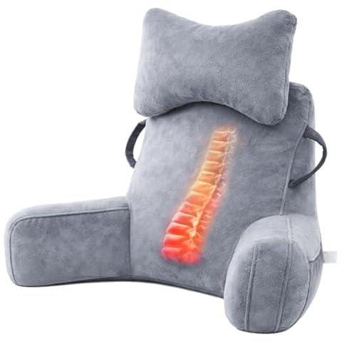 Reading Pillow, Cuddle Cushion with Detachable Neck Roll & Higher Support Arm Cover