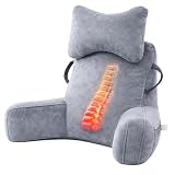 Lesekissen für Bett Erwachsene, Rückenkissen mit abnehmbarer Nackenrolle & hohen Armlehnen, (60-105) x 88 x 40 cm Bettkissen Rückenlehne zum Sitzen im Bett, Sofa, Lesen, Fernsehen,Grau (Grau, XL)