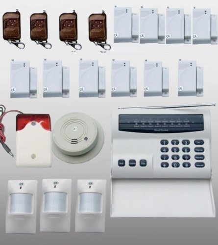 Preisvergleich Produktbild Premium-Sicherheits-Anlage / Mehr-Zonen / Vollausstattung / Funk-Übertragung / Inklusive 4 zusätzliche Kontakt-Sensoren für Fenster o. Türen (Also gesamt 10 Stück)