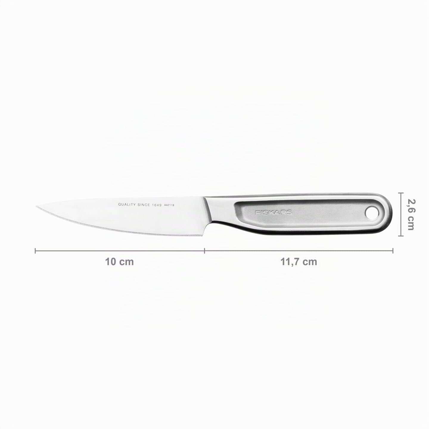 Fiskars Coltello da Verdura All Steel, Lunghezza Totale: 21,7 cm | Acciaio Duro Giapponese Aichi, 1062887