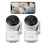 AMOROM 360° Indoor Home Security Camera 2MP Pet Cameras with Phone App, Night Vision, AI Detection,...