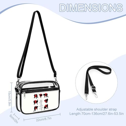 Kyokushin Karate Clear Purse Messenger Bag Crossbody Bags with Adjustable Shoulder Strap Front Pocket2