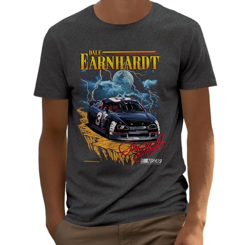 Nascar Vintage Dale Earnhardt 1995 Championship Tour Casual Racing Unisex Adult Men’s and Women’s Short Sleeve T-Shirt (X-Large, Dark Grey)