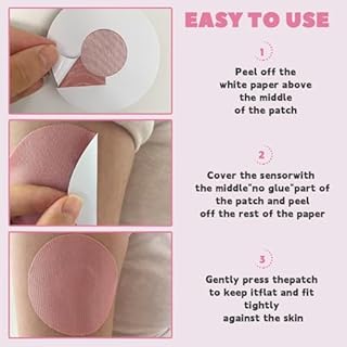 Nepia 30 Pcs Pink CGM Sensor Patches | Waterproof Adhesive for Dexcom G7/Libre1 2 3/Enlite | 14 Days Long-Lasting Protection | Sweatproof Sensor Covers with Comfortable Fit for Active Lifestyle