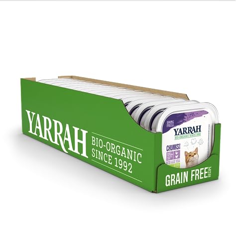 Yarrah Bröckchen Huhn Truthahn 100g Bio Katzenfutter, 16er Pack (16 x 0.1 kg)