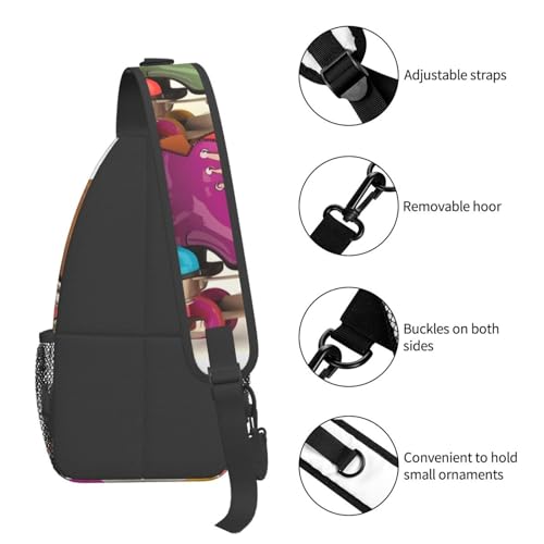 Bolso Crossbody Casual para Hombre y Mujer Negro miniatura 5
