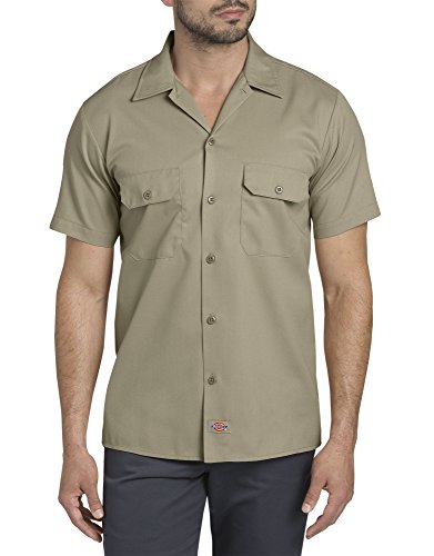 Dickies Slim Fit Short Sleeve Work Shirt, Desert Sand, S